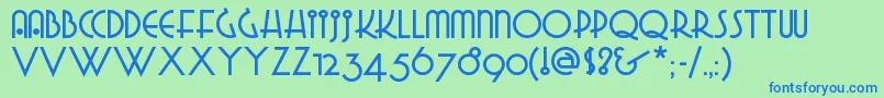 Gradogradoonf Font – Blue Fonts on Green Background