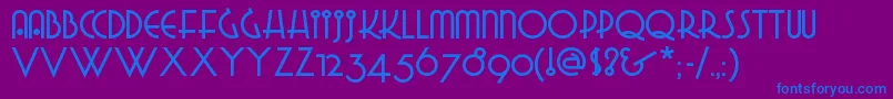 Gradogradoonf Font – Blue Fonts on Purple Background