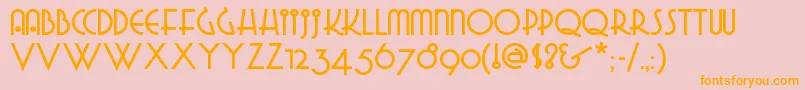 Gradogradoonf-Schriftart – Orangefarbene Schriften auf rosa Hintergrund