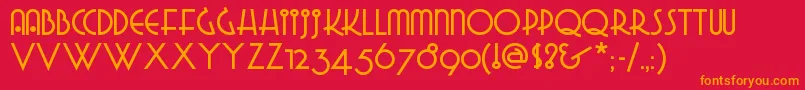 Gradogradoonf Font – Orange Fonts on Red Background