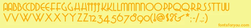 Gradogradoonf Font – Orange Fonts on Yellow Background