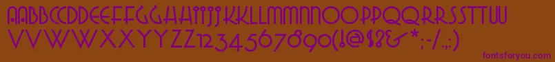 Gradogradoonf-Schriftart – Violette Schriften auf braunem Hintergrund