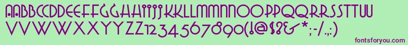 Gradogradoonf Font – Purple Fonts on Green Background