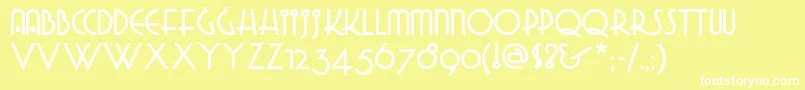 Gradogradoonf-fontti – valkoiset fontit keltaisella taustalla