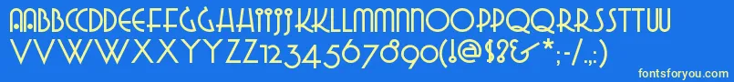 Gradogradoonf-fontti – keltaiset fontit sinisellä taustalla