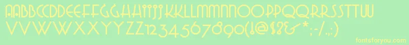 Gradogradoonf Font – Yellow Fonts on Green Background