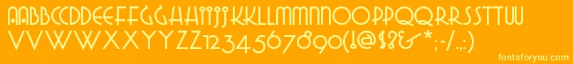 Шрифт Gradogradoonf – жёлтые шрифты на оранжевом фоне