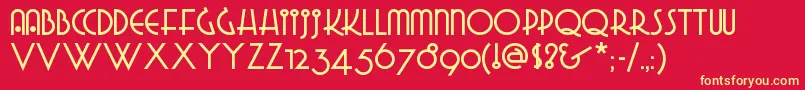 Gradogradoonf Font – Yellow Fonts on Red Background