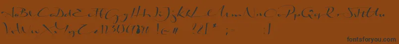 Шрифт BiloxiCalligraphyDemo – чёрные шрифты на коричневом фоне