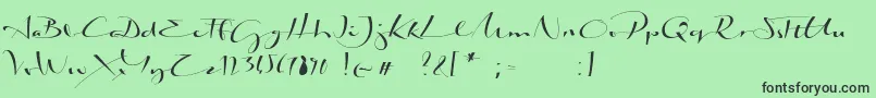 BiloxiCalligraphyDemo Font – Black Fonts on Green Background