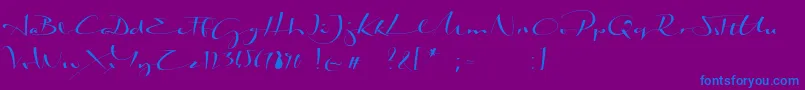 fuente BiloxiCalligraphyDemo – Fuentes Azules Sobre Fondo Morado