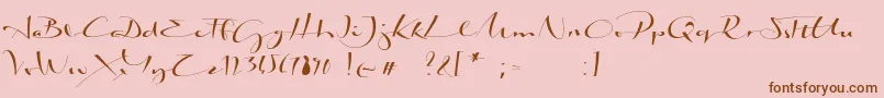 BiloxiCalligraphyDemo-Schriftart – Braune Schriften auf rosa Hintergrund