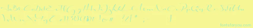 fuente BiloxiCalligraphyDemo – Fuentes Verdes Sobre Fondo Amarillo