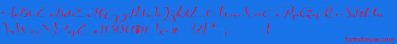 BiloxiCalligraphyDemo Font – Red Fonts on Blue Background