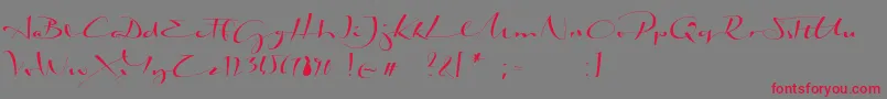 BiloxiCalligraphyDemo Font – Red Fonts on Gray Background