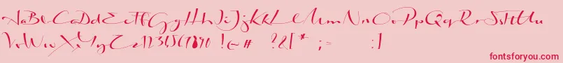 BiloxiCalligraphyDemo Font – Red Fonts on Pink Background