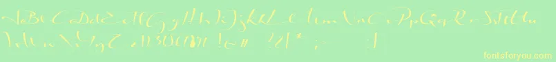 BiloxiCalligraphyDemo Font – Yellow Fonts on Green Background