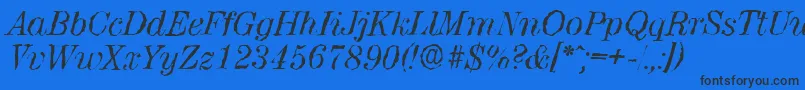 ValenciarandomItalic Font – Black Fonts on Blue Background