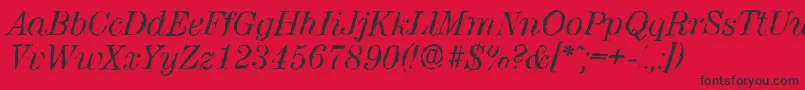 ValenciarandomItalic Font – Black Fonts on Red Background