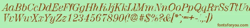 Шрифт ValenciarandomItalic – коричневые шрифты на зелёном фоне