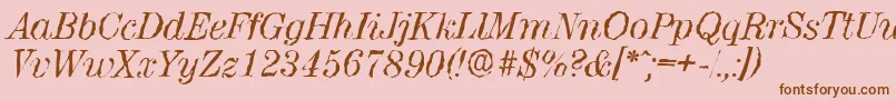 ValenciarandomItalic Font – Brown Fonts on Pink Background