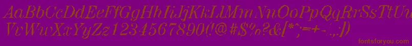 ValenciarandomItalic Font – Brown Fonts on Purple Background