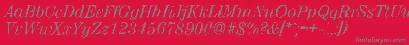 Шрифт ValenciarandomItalic – серые шрифты на красном фоне