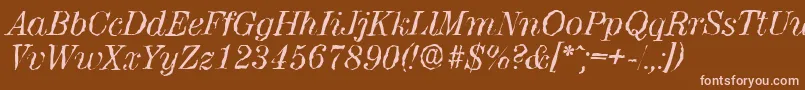 Шрифт ValenciarandomItalic – розовые шрифты на коричневом фоне