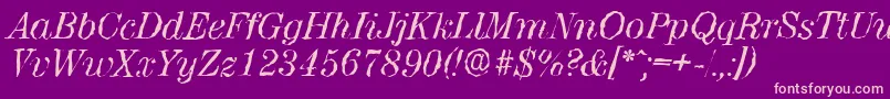 ValenciarandomItalic Font – Pink Fonts on Purple Background