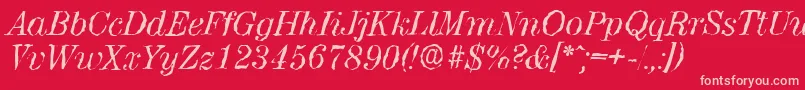 ValenciarandomItalic Font – Pink Fonts on Red Background