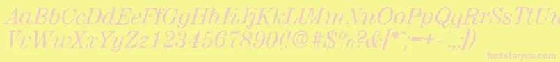 ValenciarandomItalic Font – Pink Fonts on Yellow Background