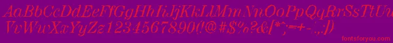 Шрифт ValenciarandomItalic – красные шрифты на фиолетовом фоне