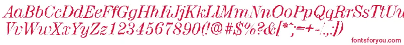 フォントValenciarandomItalic – 赤い文字