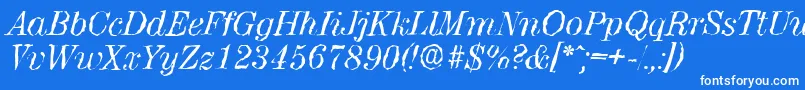 フォントValenciarandomItalic – 青い背景に白い文字