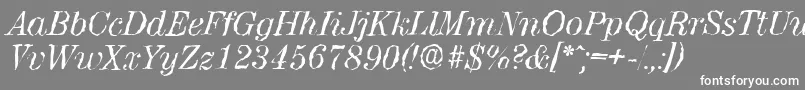 フォントValenciarandomItalic – 灰色の背景に白い文字