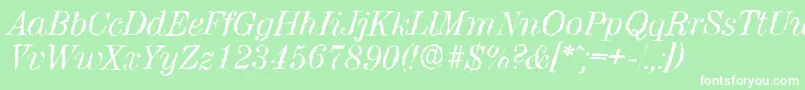 フォントValenciarandomItalic – 緑の背景に白い文字