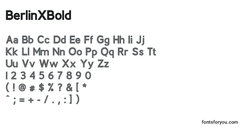 Шрифт BerlinXBold – алфавит, цифры, специальные символы