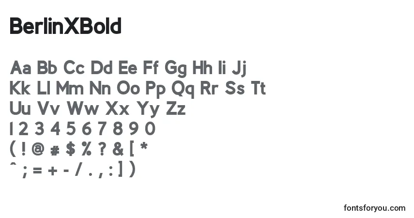 BerlinXBold-fontti – aakkoset, numerot, erikoismerkit