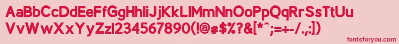 フォントBerlinXBold – ピンクの背景に赤い文字