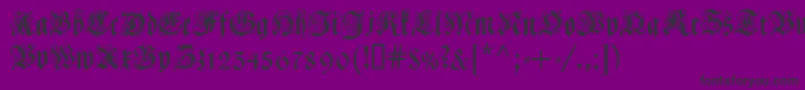Fonte Coelnischecurrentfraktur – fontes pretas em um fundo violeta
