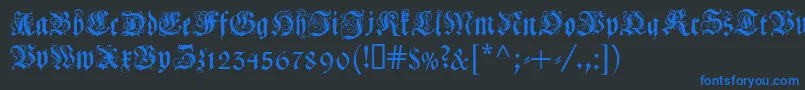 Coelnischecurrentfraktur Font – Blue Fonts on Black Background