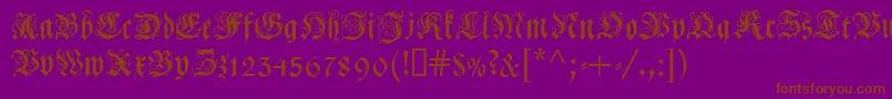 Coelnischecurrentfraktur Font – Brown Fonts on Purple Background