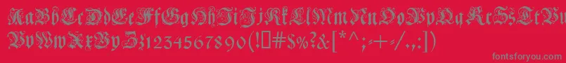 Police Coelnischecurrentfraktur – polices grises sur fond rouge