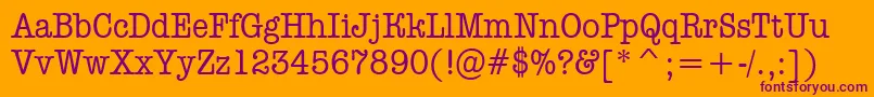 AOldtypernr-Schriftart – Violette Schriften auf orangefarbenem Hintergrund