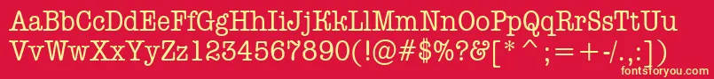 AOldtypernr Font – Yellow Fonts on Red Background