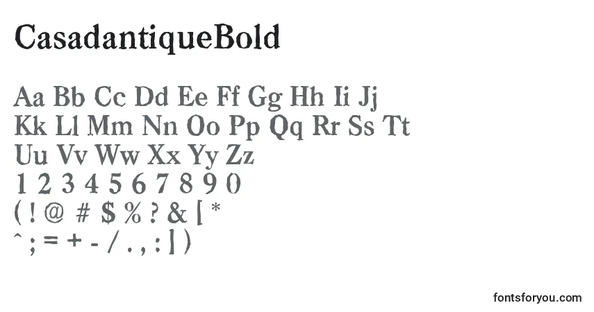 Police CasadantiqueBold - Alphabet, Chiffres, Caractères Spéciaux