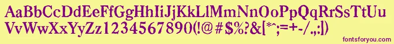 CasadantiqueBold Font – Purple Fonts on Yellow Background