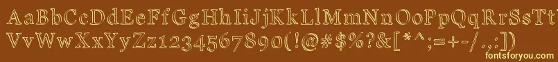 JdCarnival Font – Yellow Fonts on Brown Background