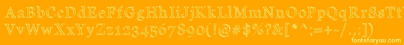 JdCarnival Font – Yellow Fonts on Orange Background