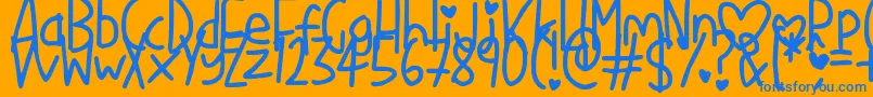 Шрифт LoveMe – синие шрифты на оранжевом фоне